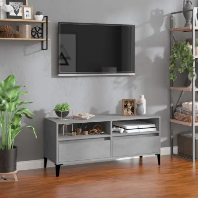 The Living Store TV omarica betonsko siva 100x34,5x44,5 cm inženirski les - TV Omarica