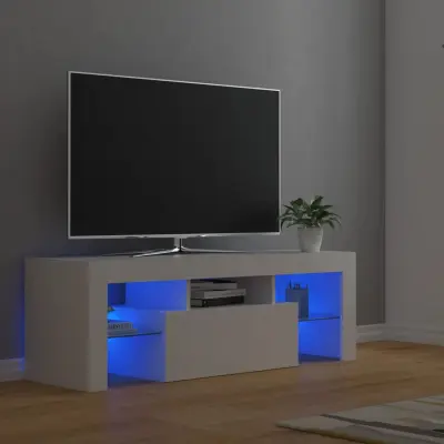 The Living Store TV omarica z LED lučkami bela 120x35x40 cm - TV Omarica