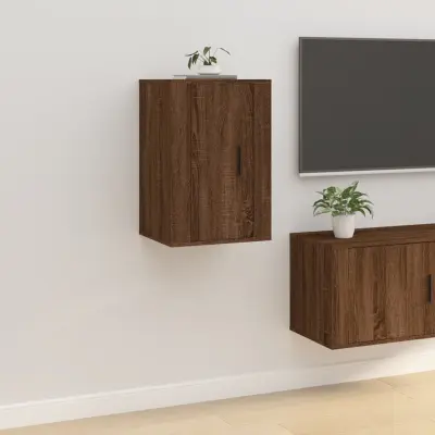 The Living Store Stenska TV omarica rjav hrast 40x34,5x60 cm - Stenska TV Omarica