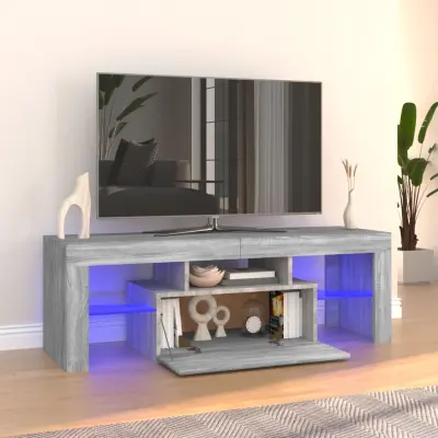 The Living Store TV omarica z LED lučkami siva sonoma 120x35x40 cm - TV Omarica