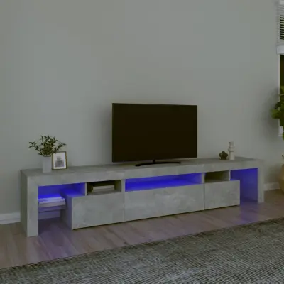 The Living Store TV omarica z LED lučkami betonsko siva 215x36,5x40 cm - TV Omarica