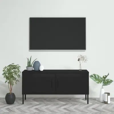 The Living Store TV omarica črna 105x35x50 cm jeklo - TV Omarica