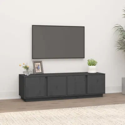 The Living Store TV omarica siva 140x40x40 cm trdna borovina - TV Omarica