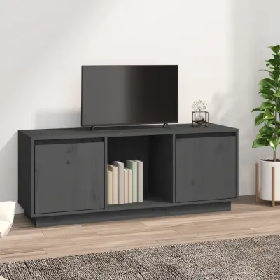 The Living Store TV omarica siva 110,5x35x44 cm trdna borovina - TV Omarica