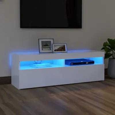 The Living Store TV omarica z LED lučkami bela 120x35x40 cm - TV Omarica