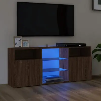 The Living Store TV omarica z LED lučkami rjav hrast 120x30x50 cm - TV Omarica