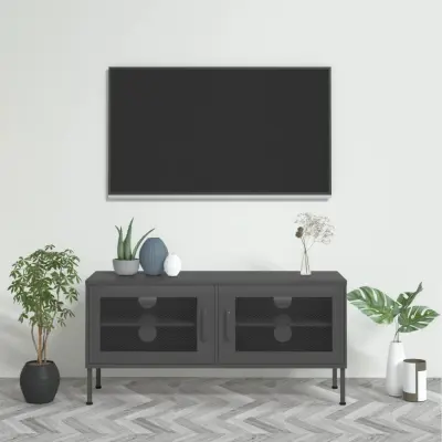 The Living Store TV omarica antracitna 105x35x50 cm jeklo - TV Omarica