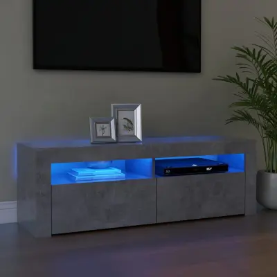 The Living Store TV omarica z LED lučkami betonsko siva 120x35x40 cm - TV Omarica