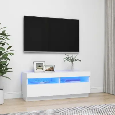 The Living Store TV omarica z LED lučkami bela 100x35x40 cm - TV Omarica