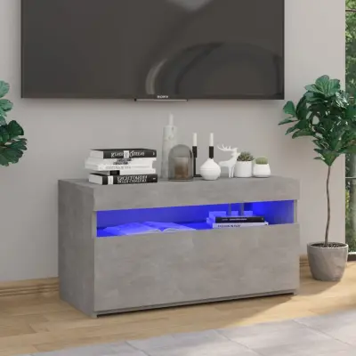 The Living Store TV omarica z LED lučkami betonsko siva 75x35x40 cm - TV Omarica