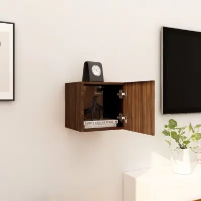 The Living Store Stenska TV omarica rjavi hrast 30,5x30x30 cm - Stenska TV Omarica