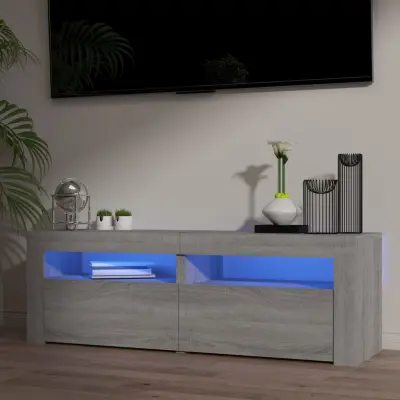 The Living Store TV omarica z LED lučkami siva sonoma 120x35x40 cm - TV Omarica