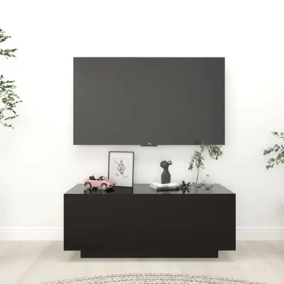 The Living Store TV omarica črna 100x35x40 cm iverna plošča - TV Omarica