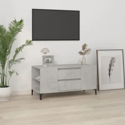 The Living Store TV omarica betonsko siva 102x44,5x50 cm inženirski les - TV Omarica