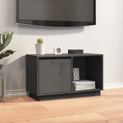 The Living Store TV omarica siva 74x35x44 cm trdna borovina - TV Omarica