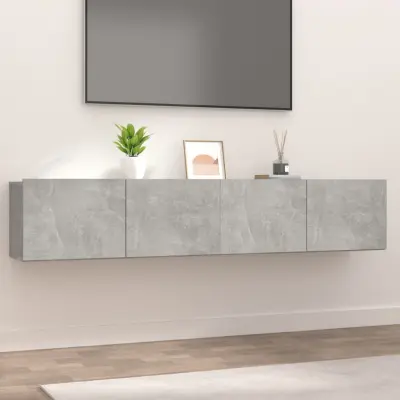 The Living Store TV omarica 2 kosa betonsko siva 80x30x30 cm inženirski les - TV Omarica