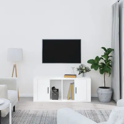 The Living Store TV omarica bela 100x35x40 cm inženirski les - TV Omarica