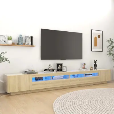 The Living Store TV omarica z LED lučkami sonoma hrast 300x35x40 cm - TV Omarica