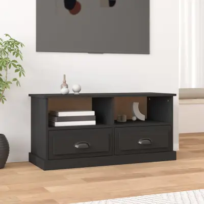 The Living Store TV omarica črna 93x35,5x45 cm inženirski les - TV Omarica
