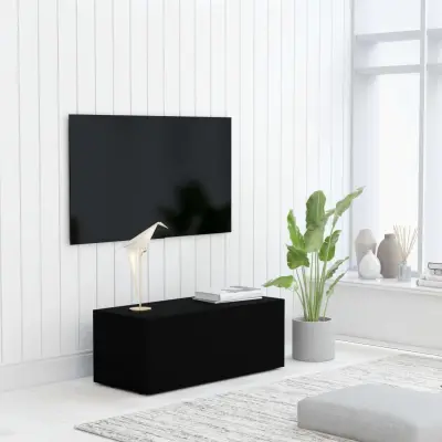 The Living Store TV omarica črna 80x34x30 cm iverna plošča - TV Omarica