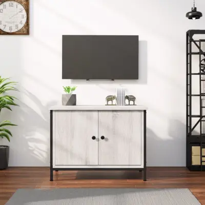 The Living Store TV omarica z vrati siva sonoma 60x35x45 cm inženirski les - TV Omarica