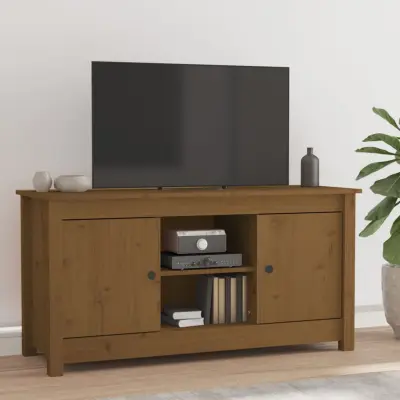 The Living Store TV omarica medeno rjava 103x36,5x52 cm trdna borovina - TV Omarica