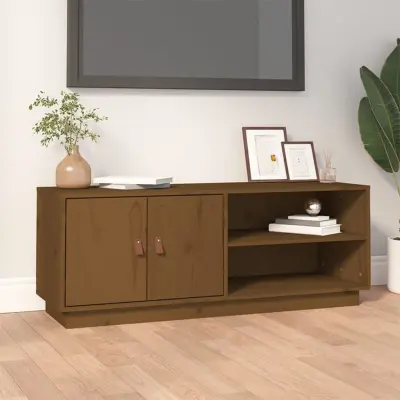 The Living Store TV omarica medeno rjava 105x34x40 cm trdna borovina - TV Omarica