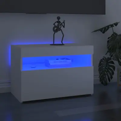 The Living Store TV omarica z LED lučkami 2 kosa bela 60x35x40 cm - TV Omarica