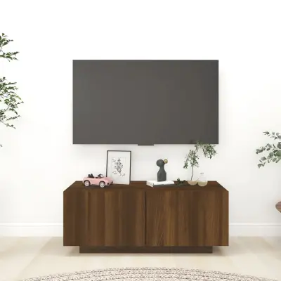 The Living Store TV omarica rjav hrast 100x35x40 cm inženirski les - TV Omarica