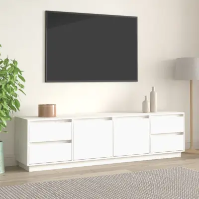 The Living Store TV omarica bela 176x37x47,5 cm trdna borovina - TV Omarica