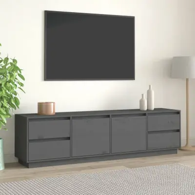 The Living Store TV omarica siva 176x37x47,5 cm trdna borovina - TV Omarica