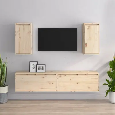 The Living Store TV omarica 4 kosi trdna borovina - TV Omarica