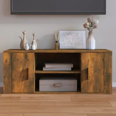 The Living Store TV omarica dimljeni hrast 100x35x40 cm inženirski les - TV Omarica