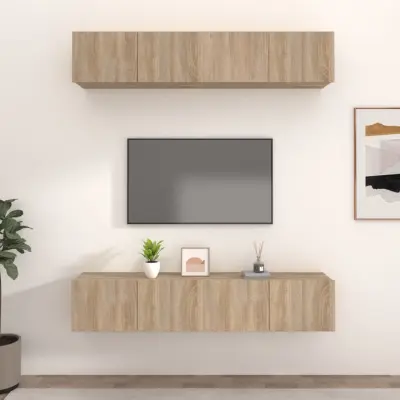 The Living Store TV omarica 4 kosi sonoma hrast 80x30x30 inženirski les - TV Omarica