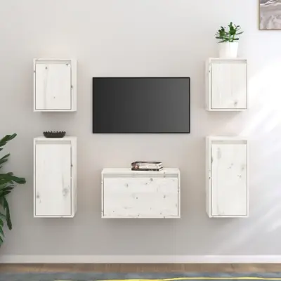 The Living Store TV omarica 5 kosov bela trdna borovina - TV Omarica