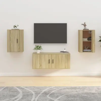 The Living Store Stenska TV omarica 2 kosa sonoma hrast 40x34,5x60 cm - Stenska TV Omarica