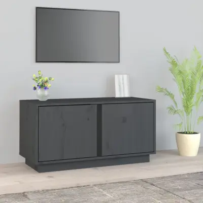 The Living Store TV omarica siva 80x35x40,5 cm trdna borovina - TV Omarica