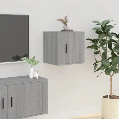 The Living Store Stenska TV omarica siva sonoma 40x34,5x40 cm - Stenska TV Omarica