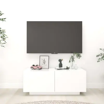 The Living Store TV omarica bela 100x35x40 cm iverna plošča - TV Omarica