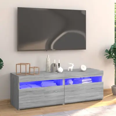 The Living Store TV omarica z LED lučkami siva sonoma 120x35x40 cm - TV Omarica