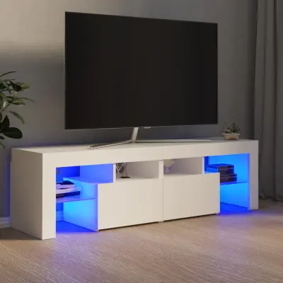 The Living Store TV omarica z LED lučkami bela 140x36,5x40 cm - TV Omarica