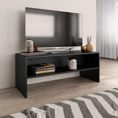 The Living Store TV omarica črna 100x40x40 cm iverna plošča - TV Omarica