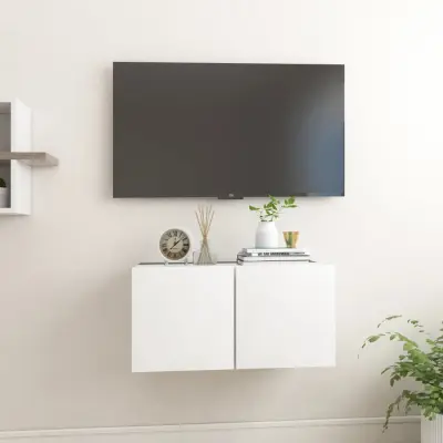 The Living Store Viseča TV omarica bela 60x30x30 cm - TV Omarica
