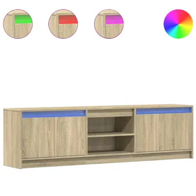 vidaXL TV omarica z LED sonoma hrast 180x34x50 cm inženirski les