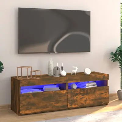 The Living Store TV omarica z LED lučkami dimljeni hrast 120x35x40 cm - TV Omarica