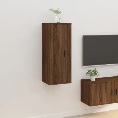 The Living Store Stenska TV omarica rjav hrast 40x34,5x100 cm - Stenska TV Omarica