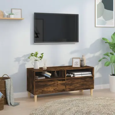 The Living Store TV omarica dimljeni hrast 100x34,5x44,5 cm inženirski les - TV Omarica