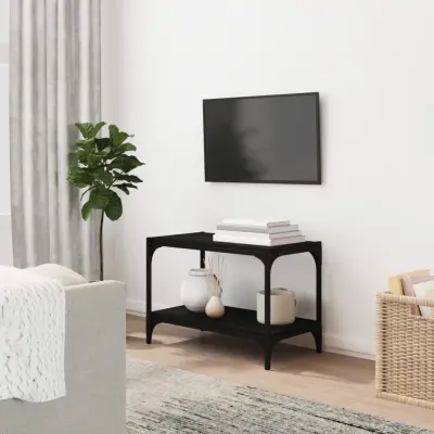 The Living Store TV omarica črna 60x33x41 cm inženirski les in jeklo - TV Omarica