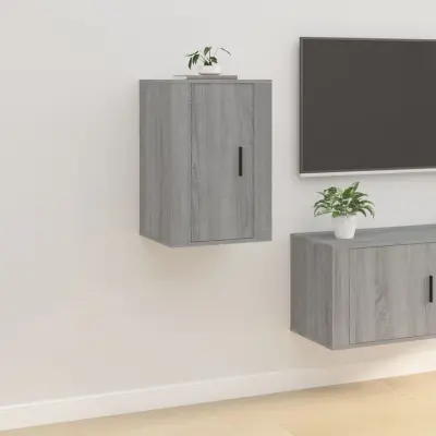 The Living Store Stenska TV omarica siva sonoma 40x34,5x60 cm - Stenska TV Omarica