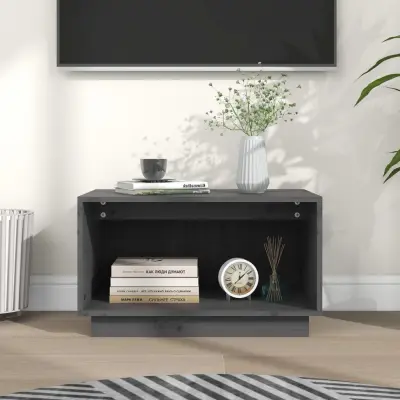 The Living Store TV omarica siva 60x35x35 cm trdna borovina - TV Omarica